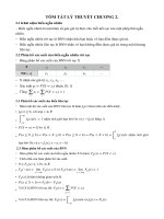 Tóm tắt lý thuyết chương 2 môn xác suất thống kê và qhtn