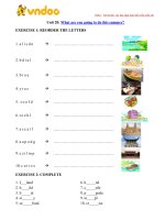 Bai tap tieng anh lop 4 chuong trinh moi unit 20 what are you going to do this summer