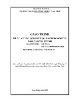 Giáo trình kế toán xác định kết quả kinh doanh và lập báo cáo tài chính
