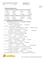 Kiem tra 1 tiet mon tieng anh lop 7 chuong trinh moi unit 7 va unit 8