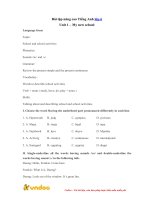 Bai tap nang cao tieng anh lop 6 chuong trinh moi unit 1