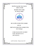 Đồ án môn lò hơi công nghiệp đề tài thiết kế lò hơi công nghiệp công suất 340 kg h