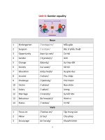 Bài tập từ vựng unit 6 lớp 10 gender equality  tiếng anh 10 global success kết nối tri thức