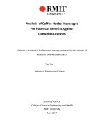 Masters thesis of science analysis of coffee herbal beverages for potential benefits against dementia diseases