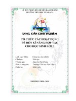 Skkn chủ nhiệm  lớp 3   sáng kiến kinh nghiệm tổ chức các hoạt động để rèn kĩ năng hợp tác cho học sinh lớp 3