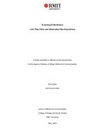 Masters thesis of design screening embodiment let’s play video and observable play experiences