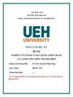 NGHIÊN CỨU HÀNH VI MUA HÀNG THỜI TRANG CỦA SINH VIÊN TRÊN TIKTOK SHOP