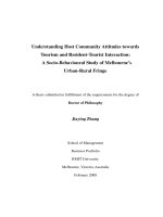 Doctoral thesis of philosophy understanding host community attitudes towards tourism and resident tourist interaction a socio behavioural study of melbourne’s urban rural fringe