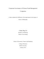 Doctoral thesis of philosophy corporate governance of chinese fund management companies