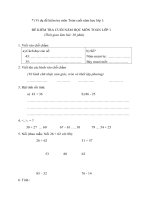 Ví dụ đề kiểm tra môn toán cuối năm học lớp 1 ngày 16 10 2020