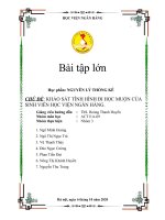 Chủ đề khảo sát tình hình đi học muộn của sinh viên học viện ngân hàng