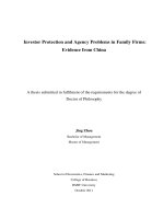Doctoral thesis of philosophy investor protection and agency problems in family firms evidence from china
