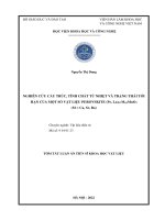 Luận án nghiên cứu cấu trúc, tính chất từ nhiệt và trạng thái tới hạn của một số vật liệu perovskite (pr, la)0,7m0,3mno3 (m = ca, sr, ba) tt