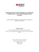 Masters thesis of social science evaluating climate change mitigation and adaptation considerations in the victorian planning system, australia