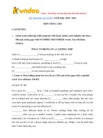 De thi hoc ki 1 lop 7 mon tieng anh co file nghe nam hoc 2018 2019