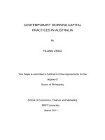Doctoral thesis of philosophy contemporary working capital practices in australia