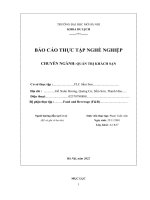 Báo cáo thực tập nghề nghiệp cơ sở thực tập flc sầm sơn hồ xuân hương, quảng cư, sầm sơn, thanh hóa