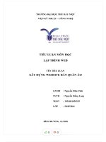 Tiểu luận môn học lập trình web tên tiểu luận xây dựng website bán quần áo