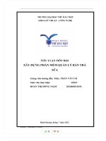 Tiểu luận môn học xây dựng phần mềm quản lý bán trà sữa