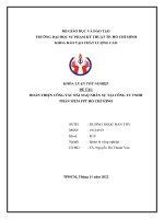 Hoàn thiện công tác đãi ngộ nhân sự tại công ty tnhh phần mềm fpt hồ chí minh