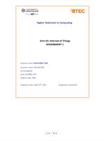 Higher nationals in computing unit 43 internet of things assignment 1