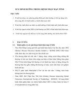 SUY DINH DƯỠNG TRONG BỆNH THẬN MẠN TÍNH