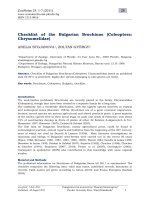 Checklist of the bulgarian bruchinae