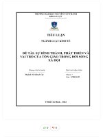 Tiểu luận ngành luật kinh tế đề tài sự hình thành, phát triển và vai trò của tôn giáo trong đời sống xã hội