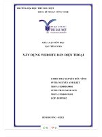 Tiểu luận môn học lập trình web xây dựng website bán điện thoại