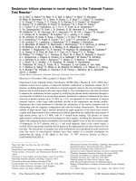 Deuterium–tritium plasmas in novel regimes in the Tokamak Fusion Test Reactor