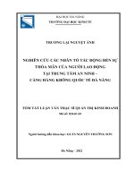 Nghiên cứu các nhân tố tác động đến sự thỏa mãn của người lao động tại trung tâm an ninh   cảng hàng không quốc tế đà nẵng