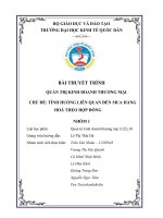 Quản trị kinh doanh thương mại chủ đề tình huống liên quan đến mua hàng hoá theo hợp đồng