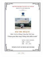 Bài thu hoạch môn lịch sử đảng cộng sản việt nam tham quan bảo tàng chứng tích chiến tranh