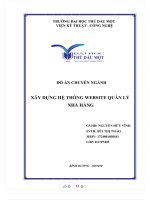 Đồ án chuyên ngành xây dựng thống website quản lý hệ nhà hàng
