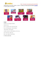 Giai bai tap family and friends lop 5 unit 12 let s open this present first lesson one