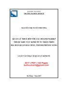 Luận văn Thạc sĩ Quản lý kinh tế: Quản lý thuế đối với các doanh nghiệp thuộc khu vực kinh tế tư nhân trên địa bàn Quận Hải Châu, thành phố Đà Nẵng