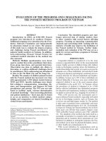 EVALUATION OF THE PROGRESS AND CHALLENGES FACING THE PONSETI METHOD PROGRAM IN VIETNAM