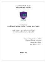 Tiểu luận học phần phương pháp nghiên cứu khoa học giáo dục“thực trạng bạo lực học đường ởhọc sinh trường thpt việt đức