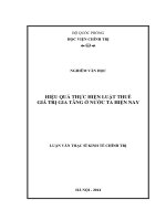 (Luận văn thạc sĩ) hiệu quả thực hiện luật thuế giá trị gia tăng ở nước ta hiện nay