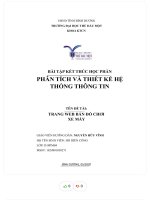 Phân tích và thiết kế hệ thống thông tin đề tài trang web bán đồ chơi xe máy