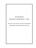 Tiểu luận cao học  kinh te chinh tri  mục tiêu và đặc trưng của kinh tế thị trường