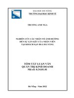 Những nhân tố ảnh hưởng đến sự gắn kết của nhân viên tại khách sạn dlg đà nẵng