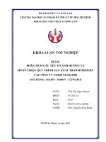 Phân tích các yếu tố ảnh hưởng và hoàn thiện quy trình sản xuất transformers tại công ty tnhh year 2000 (mã hàng mapd – 010047 – c2w24m