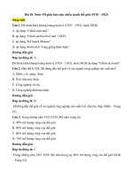 Trắc nghiệm lịch sử lớp 8 có đáp án bài  (18)