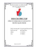 BÁO CÁO THỰC TẬ P Quản trị quan hệ khách hàng Tại CÔNG TY CỔ PHẦN ĐẦU TƯ SẢN XUẤT VÀ THƯƠNG MẠI HÀ THÀNH