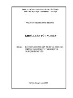 Kế toán chi phí sản xuất và tính giá thành tại công ty tnhh dệt và nhuộm hưng yên