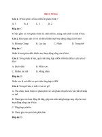 Trắc nghiệm sinh học 8 có đáp án bài (3)