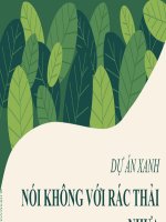 Dự án xanh nói không với rác thải nhựa