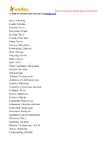 Tinh tu chi tinh cach trong tieng anh