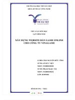 Đề tài lập trình website shop bán game online